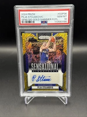 🚨 Prizm Peja Stojakovic Sensational Signatures Gold Shimmer 2024/10 PSA 10 🚨 Foto 1 de 3