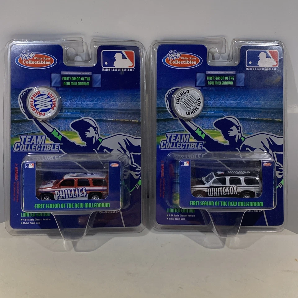 (2) White Rose Collectibles MLB 2000 Seattle Mariners GMC Yukon SUV Diecast Foto 1 de 4