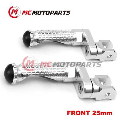 For Yamaha YZF R1 00-14 13 12 11 10 MPRO 25mm Extended SILVER Front Foot Pegs - Изображение 1 из 4