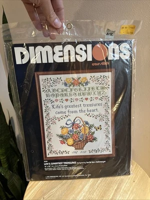 1981 NEW Dimensions Cross Stitch 3028  Kit Life's Greatest Treasures 16" X 20" - Image 1 of 4