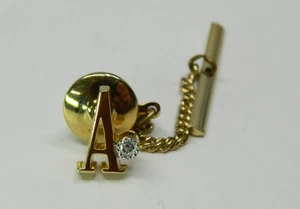 Vintage gold tone Letter "A" monogram Tie Tac/Pin - Picture 1 of 3
