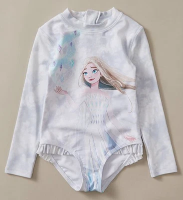 Niñas Talla 2 DISNEY FROZEN Manga Larga Traje de Baño Bañador Azul Alto UPF50+ NUEVO A274 Foto 1 de 4