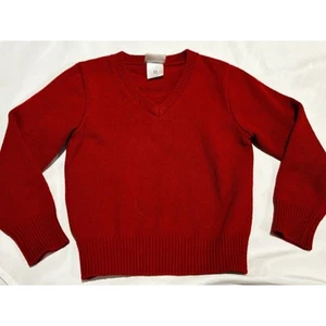 Youth Dennis Red Schools Uniform Sweater Size Xs 5-6 Preppy Holiday Red - Picture 1 of 5