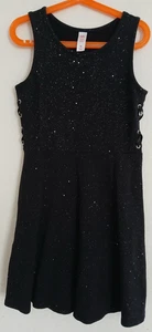 Justice Girls Black Sparkle Dress Size 10 - Picture 1 of 13
