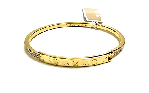 BRACCIALE MICHAEL KORS TONO ORO CRISTALLI LOGO MK OTTONE BRACCIALE MKJ0031