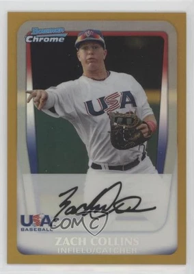 2011 Bowman Draft Chrome Prospects Gold Refractor /50 Zack Collins Zach #BDPP96 - Image 1 of 2
