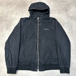 Carhartt WIP Marsh Jacket Mens Medium Full Zip Workwear Windbreaker, Black - Picture 1 of 10