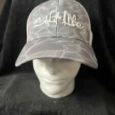 Salt Life Unisex Grey Aqua Camo Mesh Adjustable Hat Trucker Hat O/S