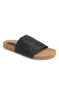 ๐ก Band of Gypsies MONTANA BLACK WOVEN LEATHER SLIDE SANDAL ๐ก Sz 9 - Picture 1 of 8