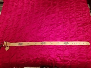 BNWT - RIVER ISLAND - TAN LEATHER BELT. STUDS BEADS RHINESTONE DETAIL. SIZE L. - Picture 1 of 8