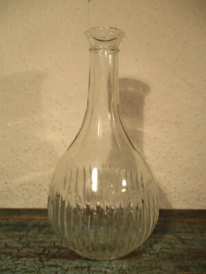 bauchige Deko Flasche 20,5cm Glas Blumenvase Tischvase Karaffe ohne Stopfen - Bild 1 von 4