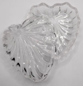 Trinket Box Jewelry Box Crystal Glass Heart Shaped Box Two Small Heart Dishes - Picture 1 of 9