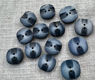 Knöpfe♥ 13  20-23mm 4eck schwarz♥blau meliert Zierknopf Bluse BOHO Butterfly - Bild 1 von 4