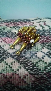 ANTIQUE MERCURY GLASS BEADED FROG CHRISTMAS TREE ORNAMENT VICTORIAN - Picture 1 of 6