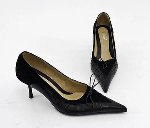 Zapatos de tacón de aguja Brado cuero auténtico negro talla 35 - Imagen 1 de 9