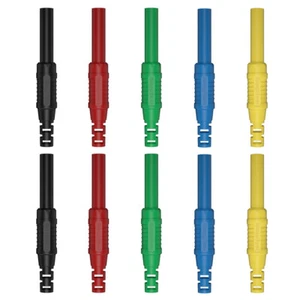 10x 4mm Banana Plug Female Socket Copper Nickel Plating Extension Cord Connector - Picture 1 of 10
