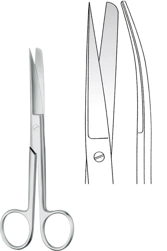 Medical Scissors Curved 5.5"Blunt/Sharp Surgical Operating Mayo Instruments - Image 1 of 1
