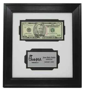 FIRST DOLLAR BILL (NOT INCLUDED) WALL DISPLAY PICTURE FRAME w/ CUSTOM PLATE - Picture 1 of 4