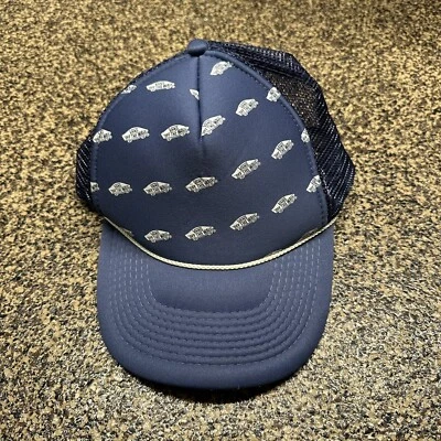 Sombrero de camionero vintage años 80 AUTÉNTICO azul estampado de logotipo malla de espuma usado en excelente estado Foto 1 de 4