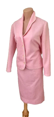 Conjunto Traje Falda Vintage Años 60 Rosa Retro Conjunto Lápiz Falda Blazer Hecho a Mano S/M? Foto 1 de 4