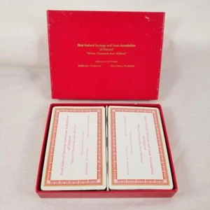 Vtg SEALED First Federal Savings & Loan of DeLand FL Playing Cards Double Deck - Picture 1 of 6