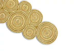 Designer Golden Table Runner Hand Beaded Table Runner Luxury Tableware 13X36 In - Picture 1 of 10