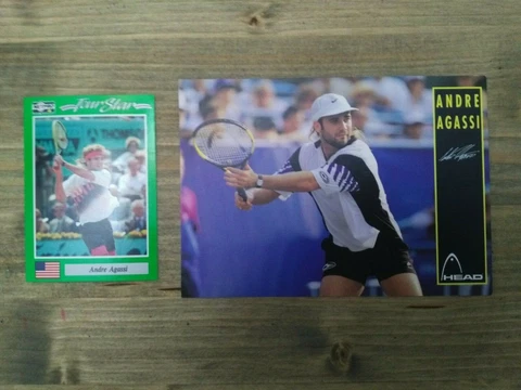 Andre Agassi #3 1991 NetPro Tour Star Card & Head Radical Tennis Postcard Cover