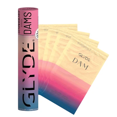 4 x Sheer Glyde Dams Pink Strawberry flavored Dental Thin latex sheets Oral sex - Image 1 of 3