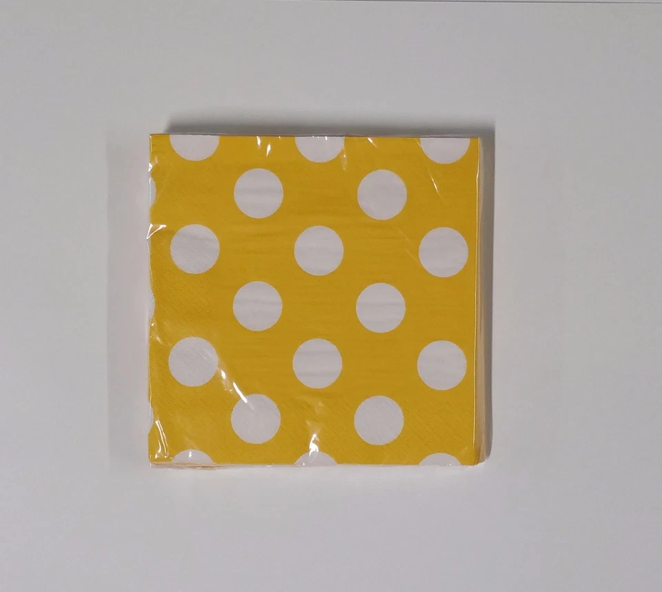 Servilletas de fiesta a lunares papel 13"x13" 2 capas 16 unidades servilletas de almuerzo - tú eliges el color Foto 1 de 1