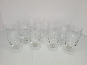 Vintage Clear Glass Etched Iced Tea, Juice Footed Glasses Cups Set Of 8 **Read** - Picture 1 of 21