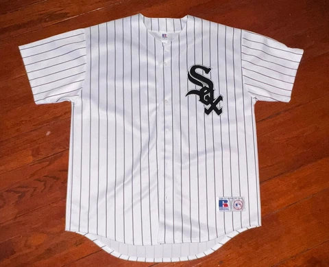 Vintage Konerko Chicago White Sox Pinstripe MLB Russell Jersey Size XL FREE HAT Cover