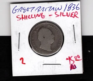 1836- Great Britain - Silver- Shilling - Picture 1 of 2