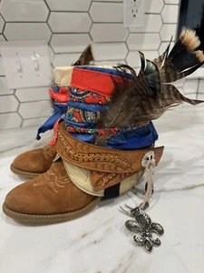 Cowboy Boots Western Upcycled women’s size 5 1/2 M American Cowgirl 5.5 Rodeo - Picture 1 of 8