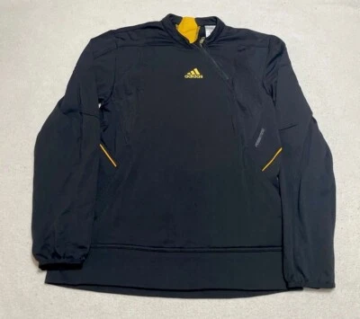 Chaqueta de Pista Adidas Para Mujer Pequeña Negra 1/4 Cremallera Formación Centro Logo Pullover Foto 1 de 4
