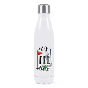 It's Tee Time Double Wall Water Bottle Funny Golf Dad Father's Day Thermal - Picture 1 of 1
