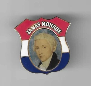 James Monroe Push Back President Pin Willabee & Ward & Information Card - Picture 1 of 3