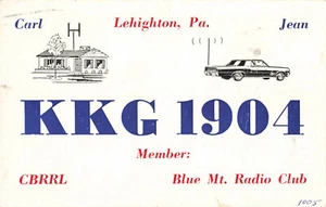 Vintage USA CB Radio KKG 1904 Lehighton Pennsylvania QSL Card - Bild 1 von 2