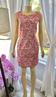 Vestido Vaina Kathie Lee Midi Sin Mangas Floral Talla 16 Paisley Cremallera Trasera Foto 1 de 4