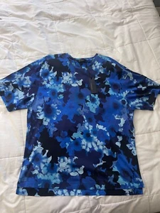mens versace black and blue floral tee shirt - Picture 1 of 8