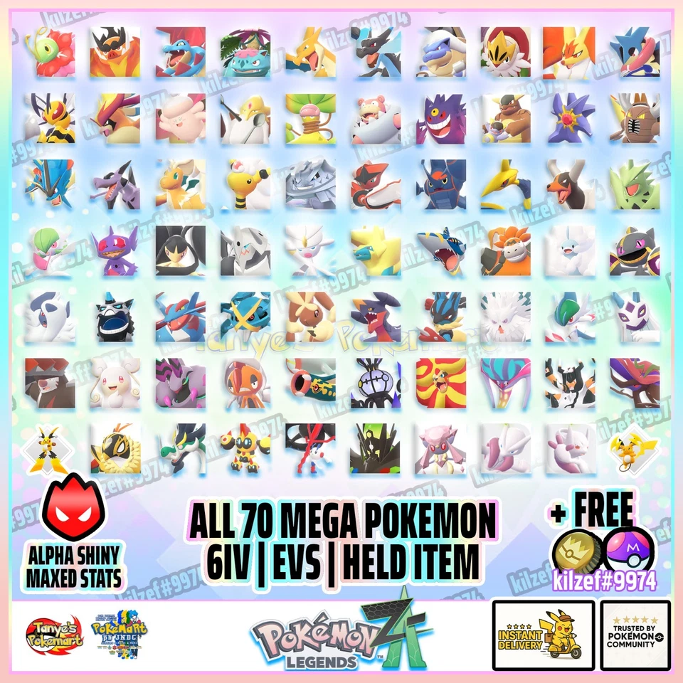 ✨ Pokémon Legends: Z-A  ALL MEGA | Shiny Alpha | Max Stats | Instant Delivery! ✨ - Image 1 of 1