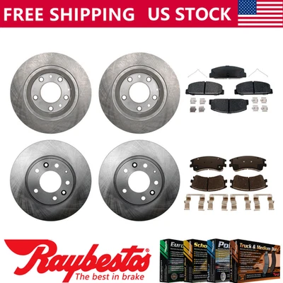 Rotores de freno delanteros traseros y pastillas de freno de cerámica para Mazda 6 2003-2005 - Raybestos Foto 1 de 4