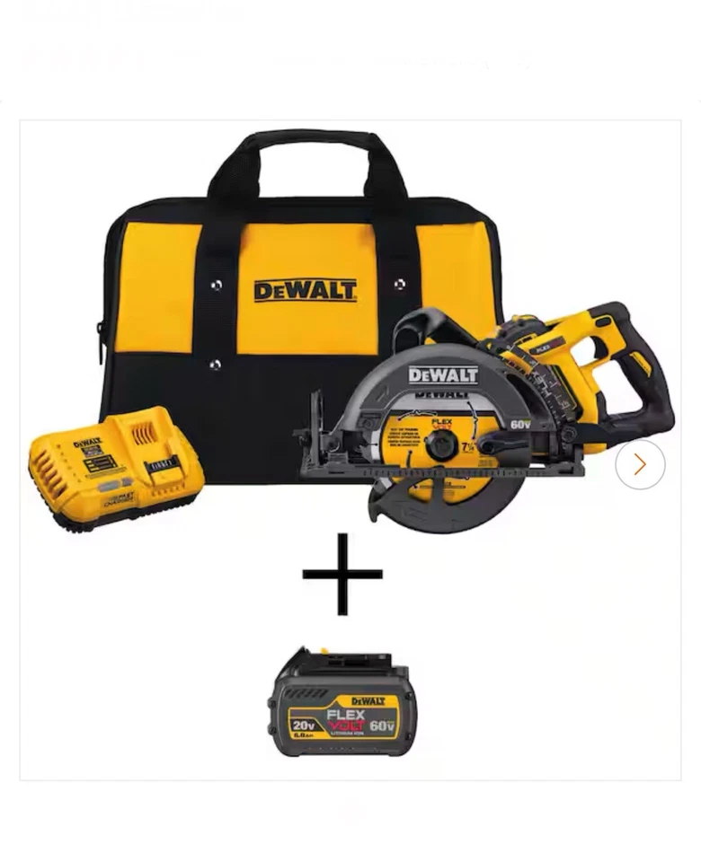 Dewalt DCS577x1 Flexvolt 60v Max Li-Ion 7-1/4 In Cordless Wormdrive Circular Saw - Image 1 of 3