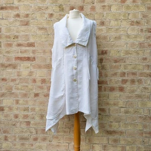 Completo Lino by Arthurio Tunika Gr. M weiß Leinen Lagenlook Oversize - Bild 1 von 12