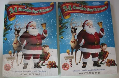 Calendario de Adviento PACK de 2 Papá Noel y Rodolfo 24 días de chocolate hasta Navidad BB 26/07 Foto 1 de 3