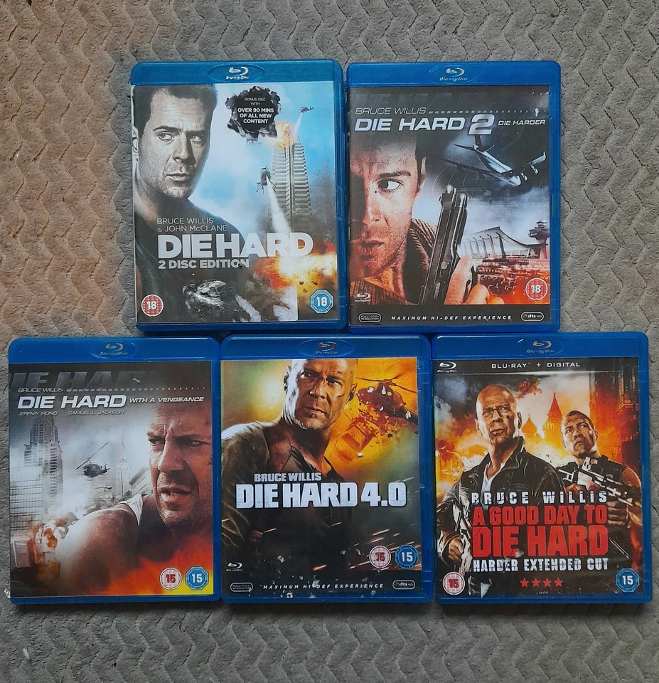 Die Hard Blu-ray Bundle, 5 Movies Bruce Willis Very Good Condition - Image 1 of 2