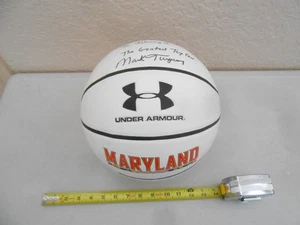 RARE HAND SIGNED BALL MARK TURGEON MARYLAND TERPS NCAA UNDER ARMOUR BASKETBALL - Picture 1 of 9