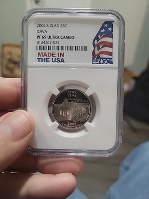 2004-S Clad 25c Iowa State Quarter PF69 Ultra Cameo NGC - Image 1 of 2
