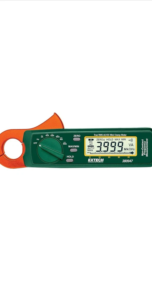 EXTECH 380947 Digital Clamp Meter,400A,TRMS - Image 1 of 1