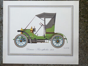 Darraco Two Cylinder 1906 Hans A Muth rare vintage lithographie leichter Karton