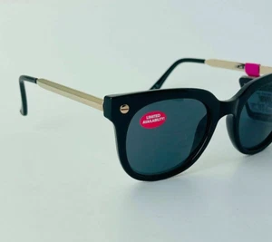 Foster Grant Maxblock 100% UVA / UVB Protect Black Gold Frame Cat Eye Sunglasses - Picture 1 of 8
